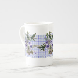 Porcelana Caneca floral botânica de China de osso das