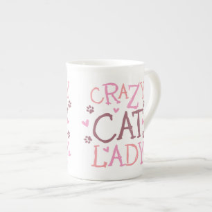 Porcelana Caneca louca de China da senhora osso do gato