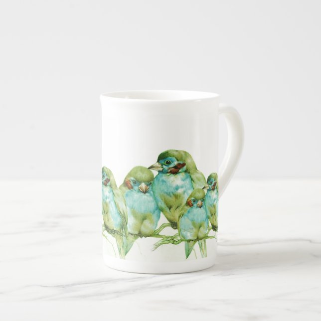 PORCELANA CANECA NOVA DO PÁSSARO DO AMOR DE CHINA DE OSSO (Frente Esquerda)
