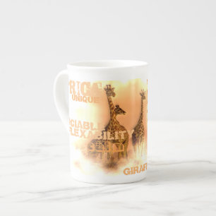 Porcelana Caneca original dos girafas de China de osso