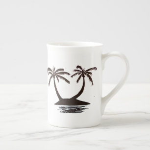 Porcelana Caneca - Silhueta de Ilha Tropical