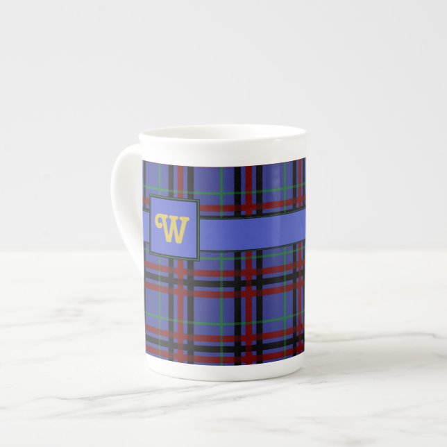Porcelana Caneca Xadrez Tons de Joia (Frente Esquerda)