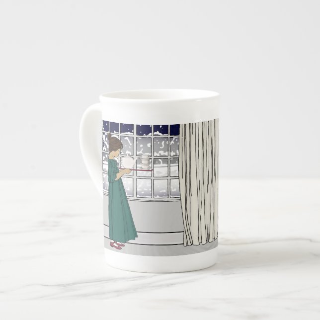 Porcelana Chá em uma caneca de China de osso da tempestade (Frente Esquerda)