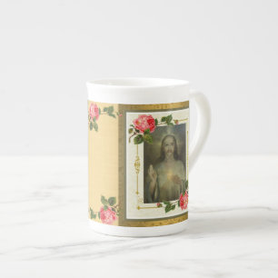 Porcelana Coração sagrado do ouro do PRESENTE da caneca de