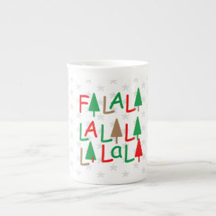 Porcelana FaLaLaLa... Caneca de Especialidade Verde Vermelho