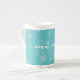 Porcelana Festivo, azul e caneca de Natal branca