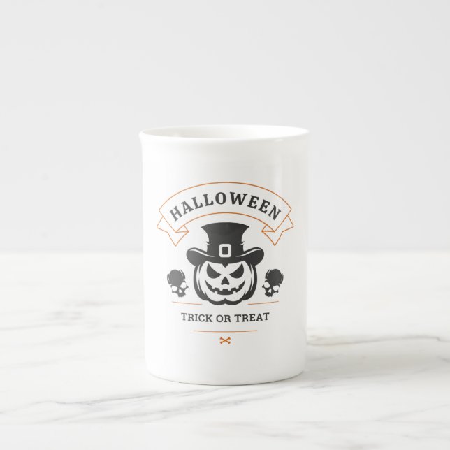 Porcelana Jack-o-Lanterna - Truque ou transforma a caneca de (Frente)