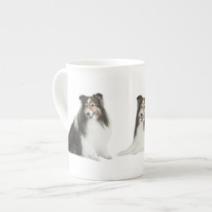 Porcelana Mistura de Sheltie & caneca do fósforo