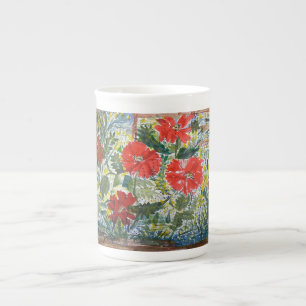 Porcelana Papoilas - caneca de China de osso