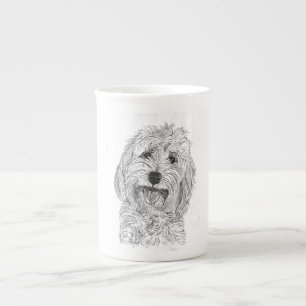 Porcelana Saffy a caneca branca de Cockapoo China