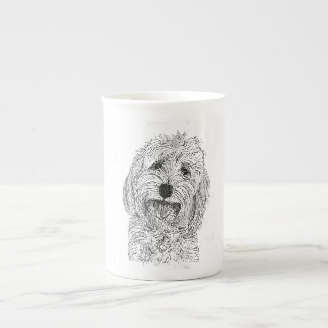 Porcelana Saffy a caneca branca de Cockapoo China (Frente)