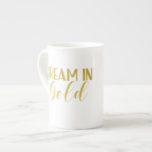 Porcelana Sonho na caneca de café Dourado