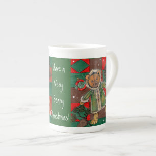 Porcelana Tenha muito um Natal de Beary! caneca ~teddy do