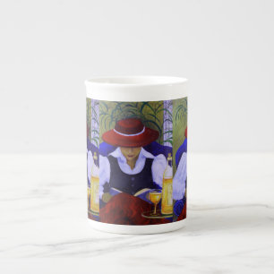 Porcelana Uma linda caneca de café.