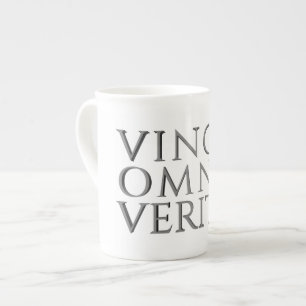 Porcelana VINCIT OMNIA VERITAS - Caneca chinesa de osso clar