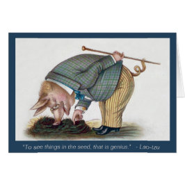 Porco antropomórfico bonito - cartão da arte do