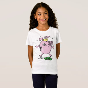 Porco Banco Cor-de-Rosa Zangado Camisa Divertida