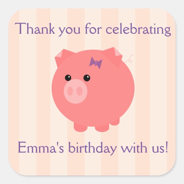 Porco Chubby com Adesivos de Stripes PInk (Frente)
