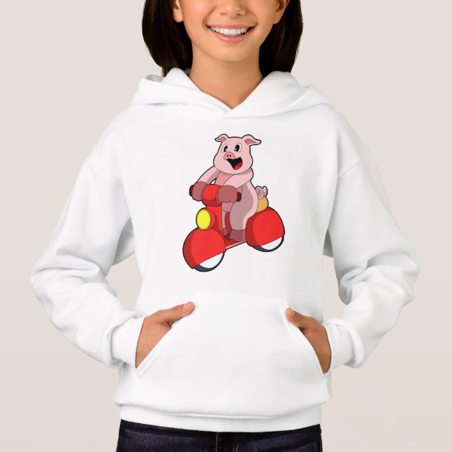Porco como Biker com Patinete (Frente)