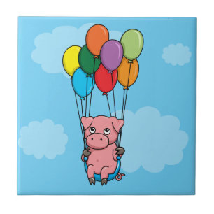 Porco do balão do vôo