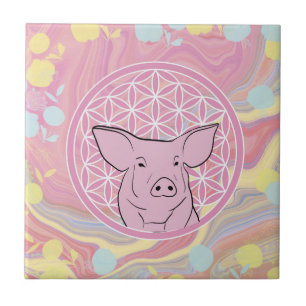 porco,flor da vida, rosa, mandala,zen,chakra,