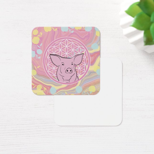 porco,flor da vida, rosa, mandala,zen,chakra, (Mesa)