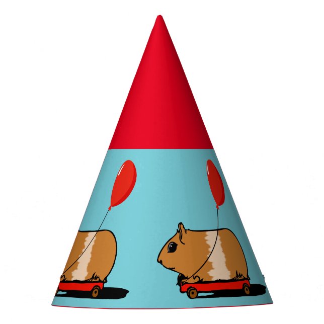 Porco guincho girando um chapéu de festa do carro (Frente)