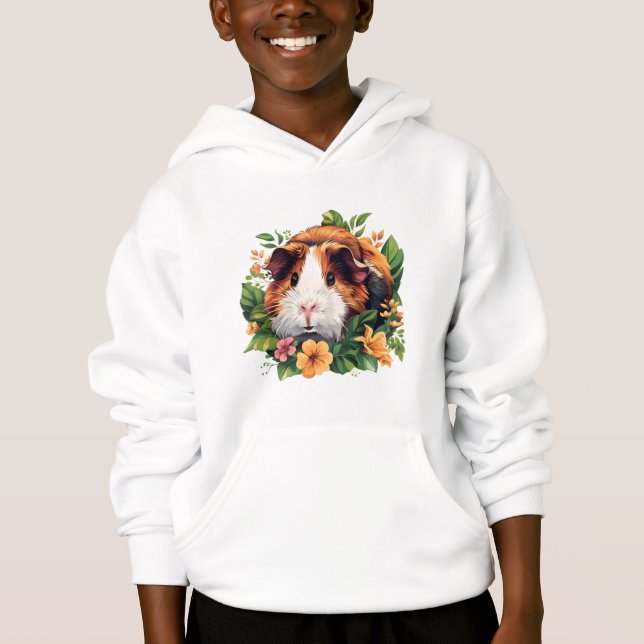 Porco-guineense entre Flores Boys Hoodie (Frente)