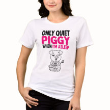 Porco Silencioso Estou Dormindo Camiseta Divertida