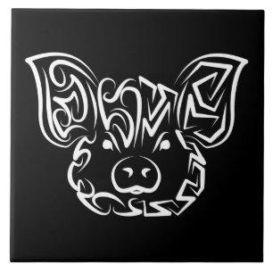 Porco Tribal Negro e Branco