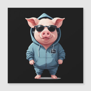 Porco Vestindo Hoodie Engraçado Caráter Legal Anim