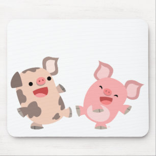 Porcos bonitos Mousepad dos desenhos animados da