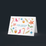 Porcos Festivos Cartão de Saudação de Natal Feliz<br><div class="desc">Um cartão de cartões de natal com rabiscos festivos.</div>