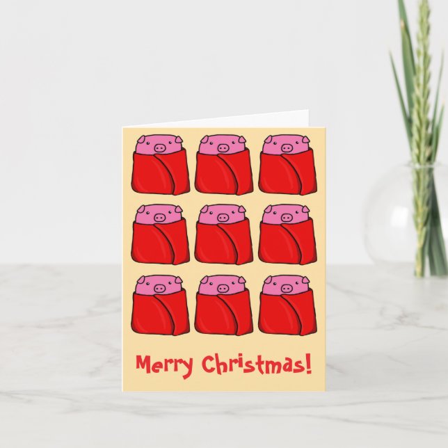 Porcos nos cobertores Cartão de Natal (Frente)