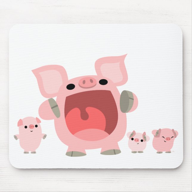 Porcos Shouting Mousepad dos desenhos animados:) (Frente)