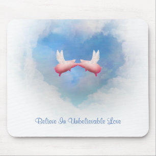 Porcos Voando Beijo-Inacreditável Mousepad