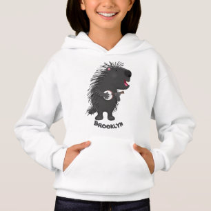 Porcupine engraçado bonito tocando cartum banjo