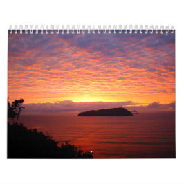 Pôrs do sol Belos Oceanos de Calendário