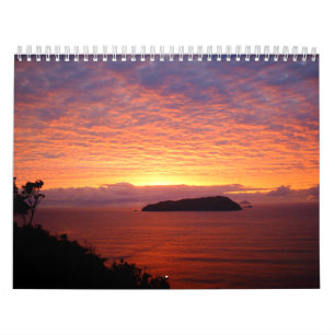 Pôrs do sol Belos Oceanos de Calendário