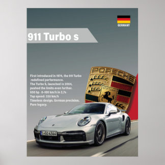 Porsche 911 Turbo S - Poster de estilo de velocida