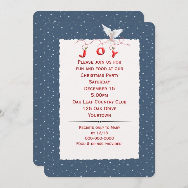 Porta Branca No Convite de festas De Flocos De Nev (Frente/Verso)