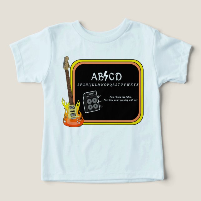 Porta-camiseta AC/DC do alfabeto ABCD (Design frontal)