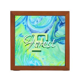 Porta-caneta Brilliant Blue Fluid Art