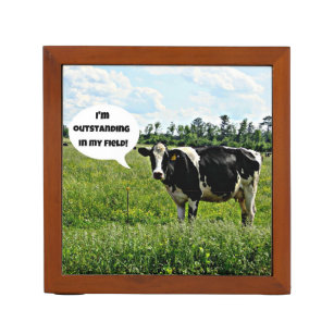 Porta-caneta Humor da vaca: "Eu sou proeminente em meu campo! "