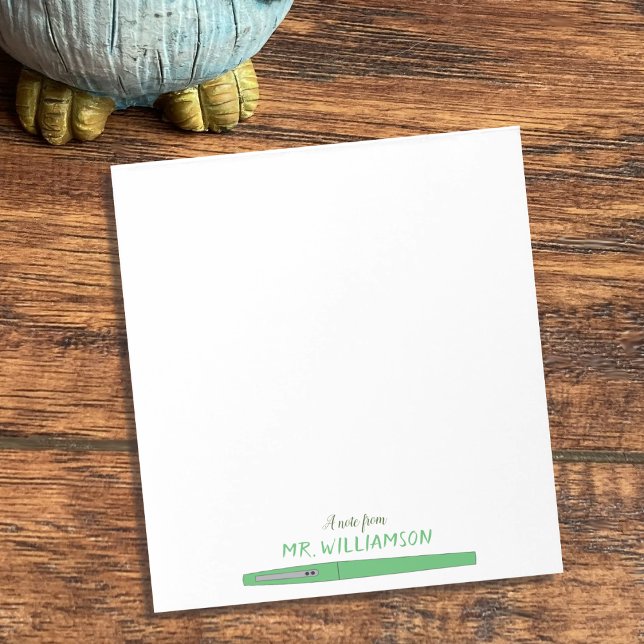 Porta Caneta Verde | Uma nota de | Bloco de notas  (Criador carregado)