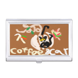 Porta Cartao Café e gato preto