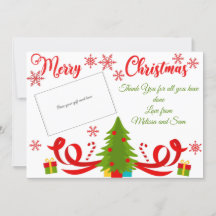 Porta Cartão de Agradecimento de Árvore de Natal C