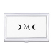 Monograma branco e preto das luas do Crescente Mod