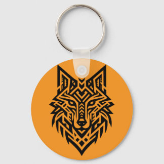 Porta-chaves Cabeça de Lobo Tribal – Estilo Ousado