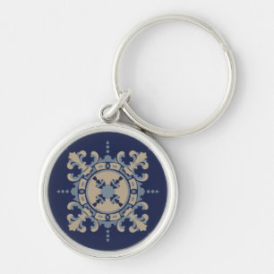Porta-chaves com design de azulejo azul mexicano